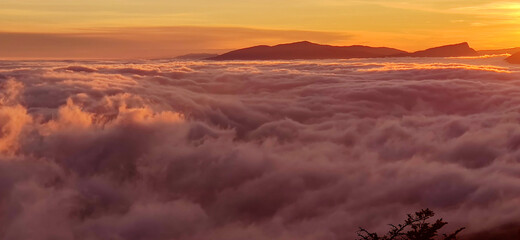 sunrise in the mountains