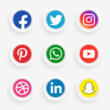 elegant social media logotype set