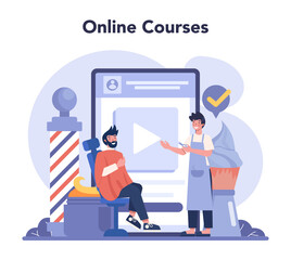Barber online service or platform. Idea of hair and beard care.