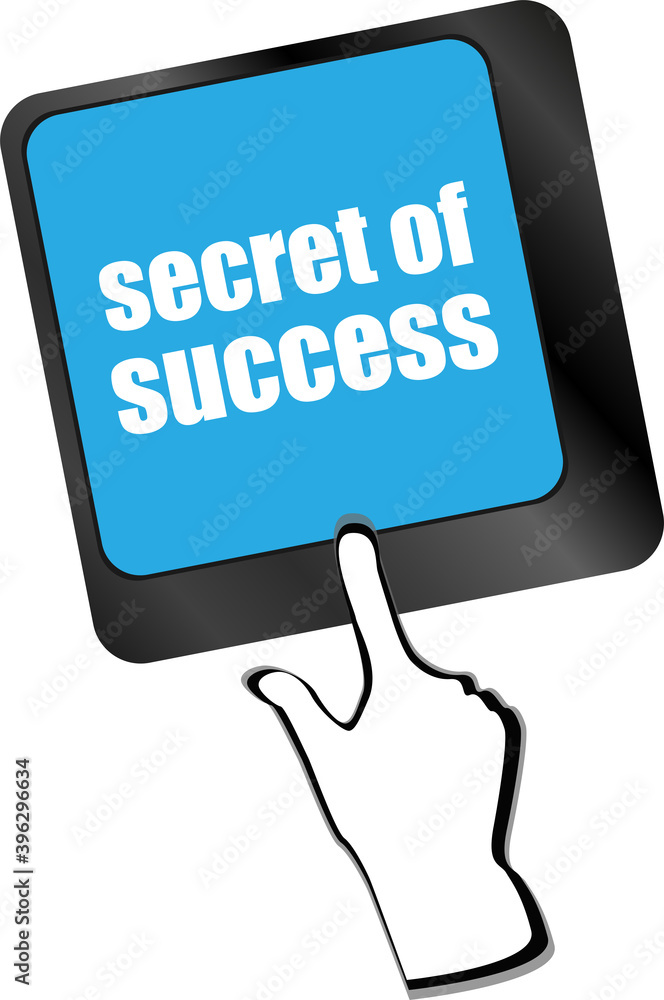 Poster secret of success button on computer keyboard key