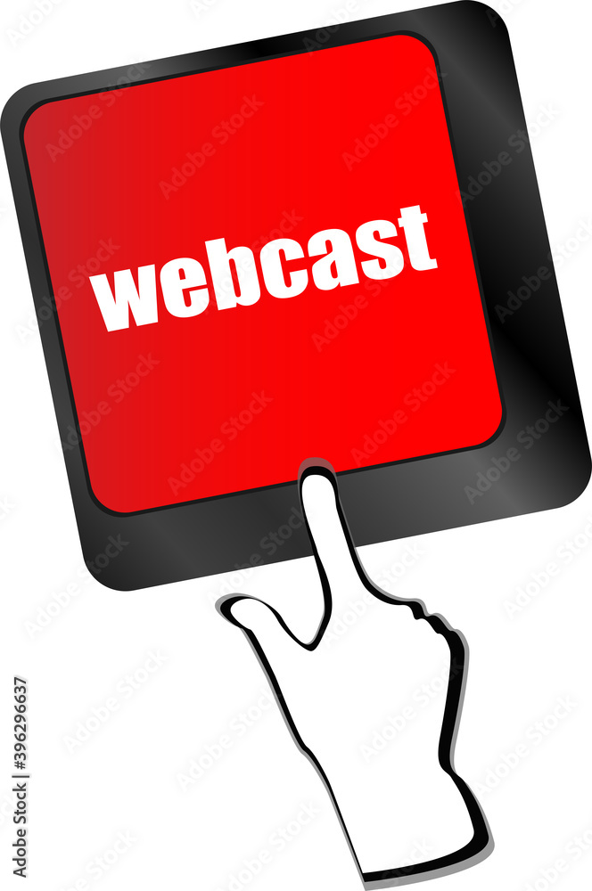 Poster keyboard key with webcast web button