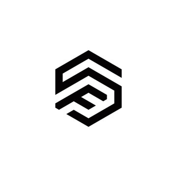 s f sf fs initial logo design vector graphic idea creative