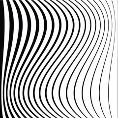 Abstract Vector Wave Stripes . Vertical Curved Lines .