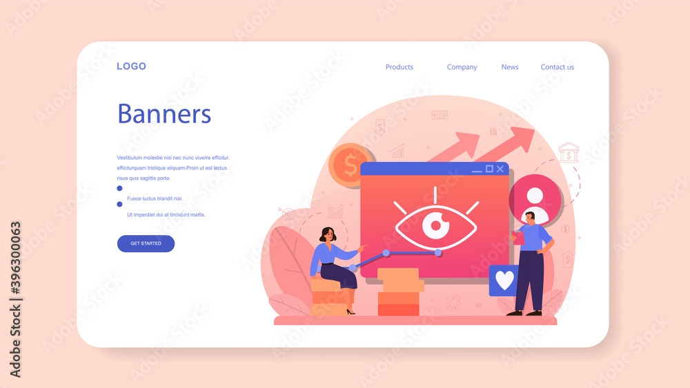 Poster contextual advertsing and targeting web banner or landing page