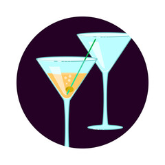 Exotic cocktail Social Media icon vector illustration