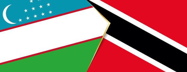 Uzbekistan and Trinidad and Tobago flags, two vector flags.