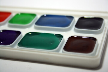 Watercolor package on a white background.