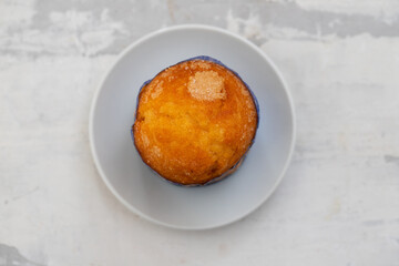portuguese sweet rice cake on white dish
