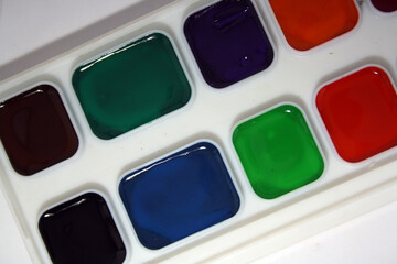 Watercolor package on a white background.