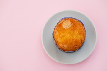 portuguese sweet rice cake on white dish