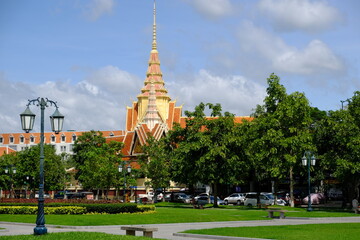 Cambodia Phnom Penh - Botum Pagoda Park panoramic photo