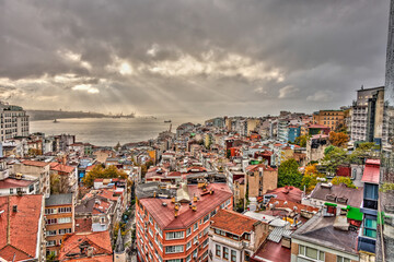 Fototapeta na wymiar Sunrise over the Bosphorus, HDR Image