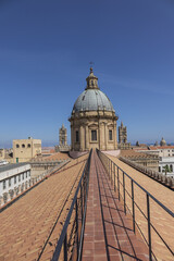 Fototapeta na wymiar Roof of the Palermo Cathedral Santa Vergine Maria Assunta. Palermo, Sicily, Italy.