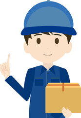 指を指す男の配達員のイラスト