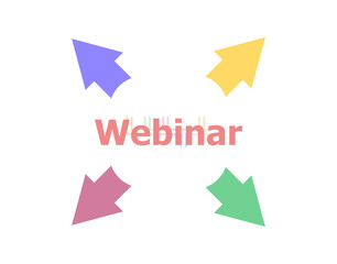 Text Webinar. Web design concept . Arrow with word webinar