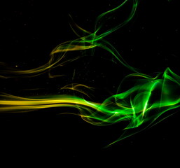 Colored smoke on black background