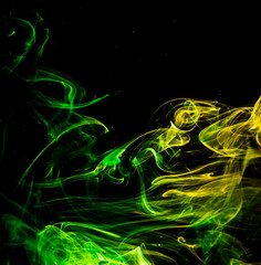Colored smoke on black background