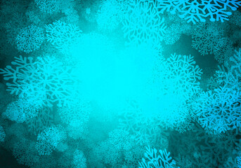 Fototapeta na wymiar Fondo azul con copos de nieve.