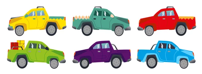 Foto auf Alu-Dibond Autorennen Abstract cars icon for boy. Childish style wheel auto Illustration. sportcar design for kids