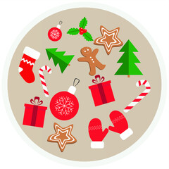 set of christmas icons