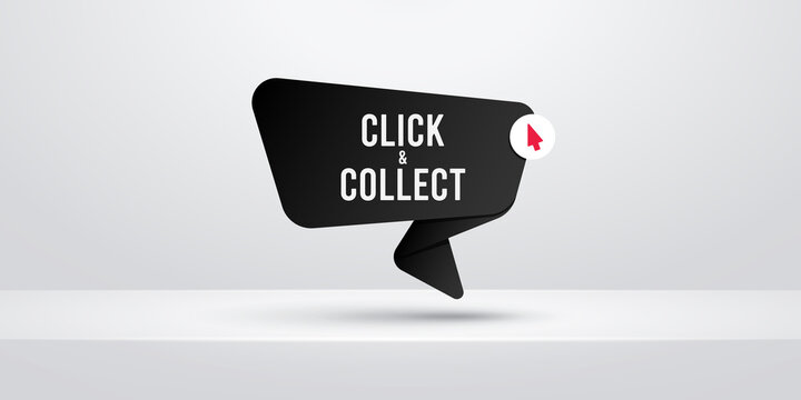Click & collect speech bubble. Vector illustration