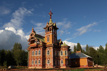 Old traditional national wooden house (