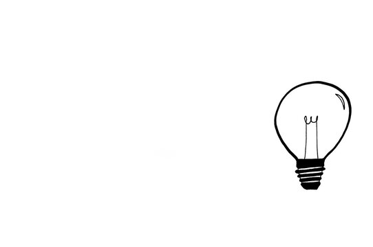 Lightbulb symbol on a white background. Concept for creative ideas and innovations.