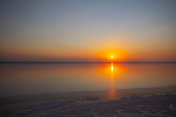 Turkey's second largest lake, sunset in salt lake