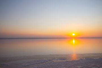 Turkey's second largest lake, sunset in salt lake