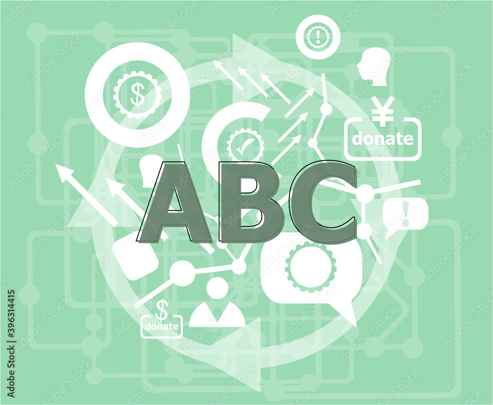 Poster text abc. business concept . infographic template. flat design web graphics elements.