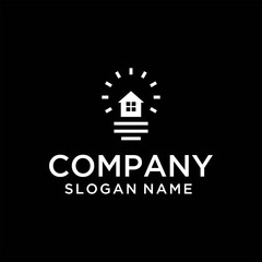 Home lighting logo, lighting logo design vector illustration, home lighting logo design vector stock illustration
