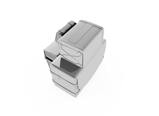 suitcases on white background 3d render