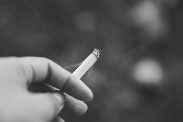 cigarette close up on background.