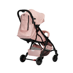 Pink baby stroller buggy isolated with white background