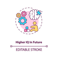 Higher IQ in future concept icon. Breastfeeding pros. Reasoning and problem solving abilities. Smart baby idea thin line illustration. Vector isolated outline RGB color drawing. Editable stroke