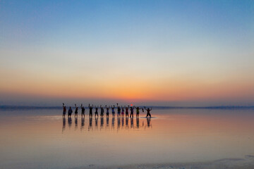 Turkey's second largest lake, sunset in salt lake
