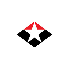 black red star logo vector icon symbol