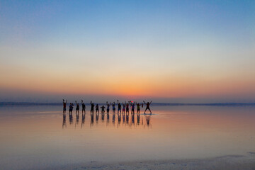 Turkey's second largest lake, sunset in salt lake