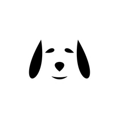 dog face icon black logo vector symbol design