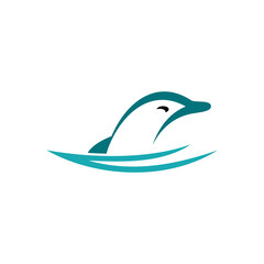 dolphin jump logo icon vector design