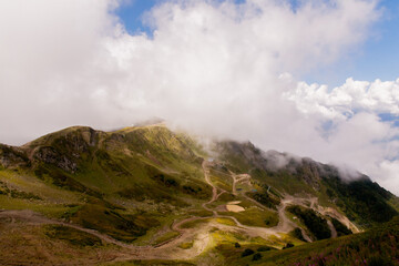 clouds over the mountains