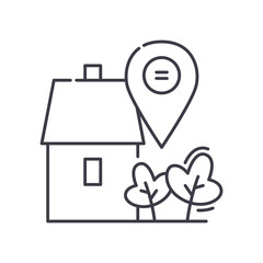 Home position icon, linear isolated illustration, thin line vector, web design sign, outline concept symbol with editable stroke on white background.
