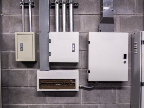 still pipe line power supply boards in box on the wall