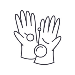 Fototapeta premium Glove icon, linear isolated illustration, thin line vector, web design sign, outline concept symbol with editable stroke on white background.