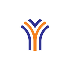 Fototapeta premium letter y blue orange logo vector icon design