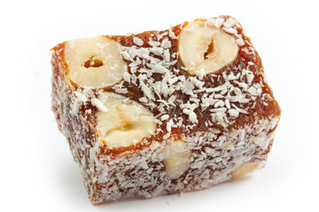 It is located dessert of Adana and Mersin cities in Turkey. Traditional turkish dessert cezerye. Turkish delight.
