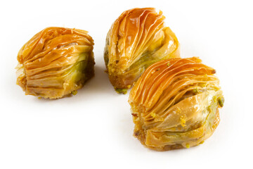 Turkish dessert baklava with pistachio