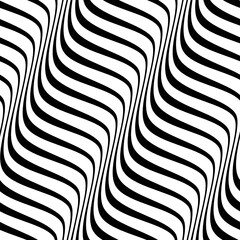 Vector geometric seamless pattern. Modern geometric background with wavy stripes.