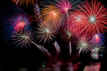 Fireworks light up the sky during the New Year festivities.