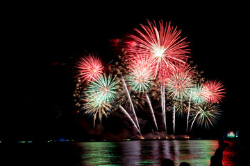 Fireworks light up the sky during the New Year festivities.